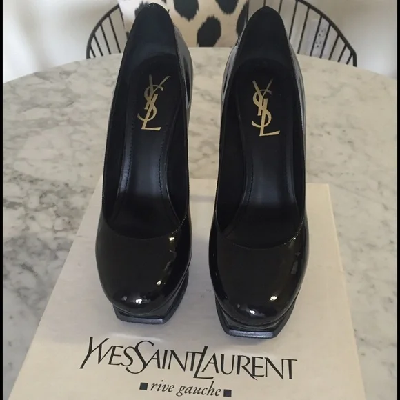 YSL Black Vitello Vernice Tribute 105 pumps - Picture 4 of 4